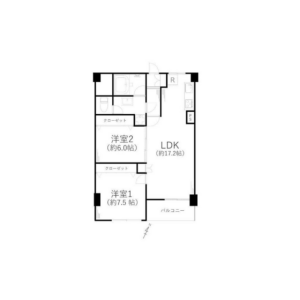 2LDK Mansion in Oimatsucho - Yokohama-shi Nishi-ku Floorplan