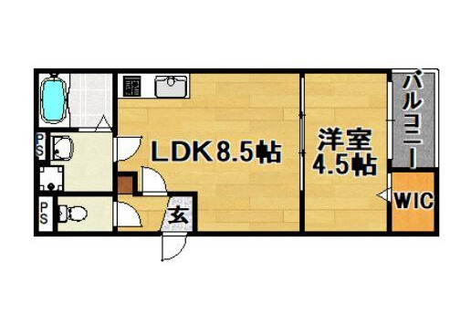 1LDK Apartment to Rent in Osaka-shi Nishiyodogawa-ku Floorplan