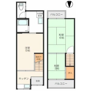 3K Terrace house in Higashiasakayamacho - Sakai-shi Kita-ku Floorplan