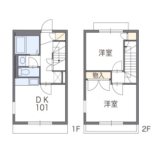 2DK Apartment in Hanakoganei - Kodaira-shi Floorplan