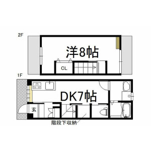 1DK House in Noda - Osaka-shi Fukushima-ku Floorplan
