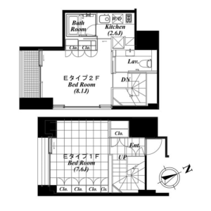 1LDK Mansion in Hatchobori - Chuo-ku Floorplan