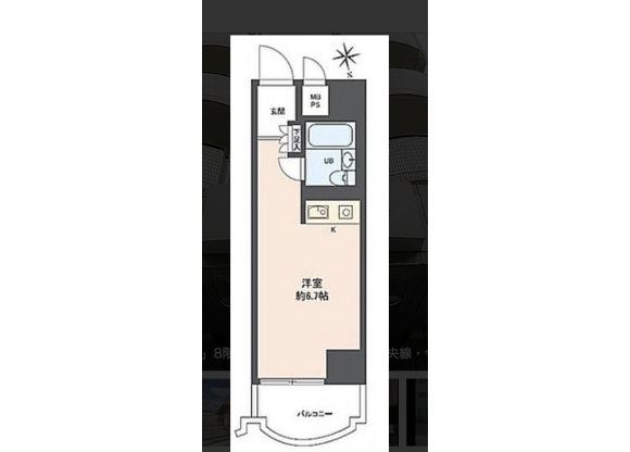1R Apartment to Buy in Osaka-shi Higashinari-ku Floorplan