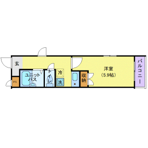 1K Mansion in Shinjuku - Shinjuku-ku Floorplan