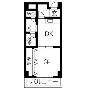 1DK Mansion in Kosei - Osaka-shi Minato-ku Floorplan