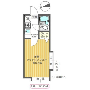 江戶川區中葛西-1K公寓 房間格局