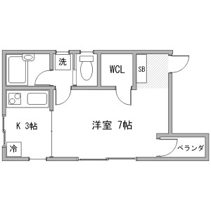 1K Mansion in Tobehoncho - Yokohama-shi Nishi-ku Floorplan