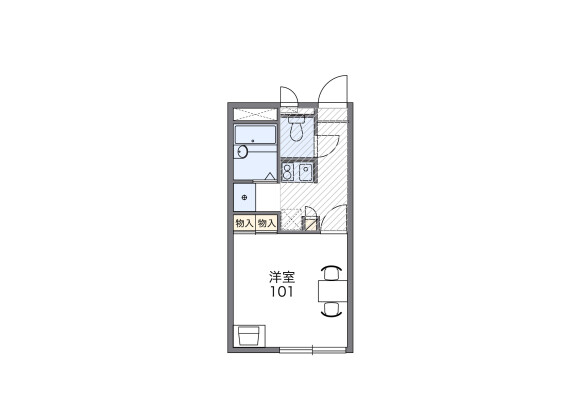 1K Apartment to Rent in Takasaki-shi Floorplan