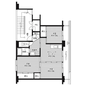 3DK Mansion in Yayoi - Kurate-gun Kurate-machi Floorplan