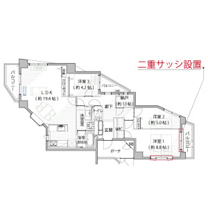 3LDK {building type} in Kamiosaki - Shinagawa-ku Floorplan