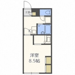 1K Apartment in Aoicho - Okayama-shi Kita-ku Floorplan