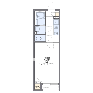 1K Apartment in Saiwaimachi - Kitakyushu-shi Tobata-ku Floorplan