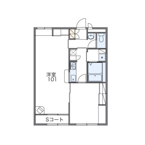 1LDK Apartment in Shimmachi - Shiki-gun Tawaramoto-cho Floorplan