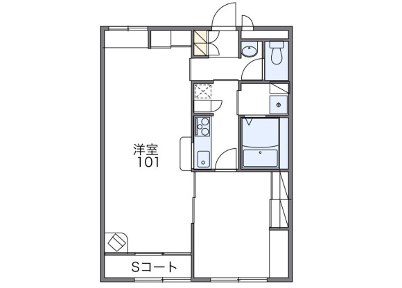 1LDK Apartment to Rent in Shiki-gun Tawaramoto-cho Floorplan