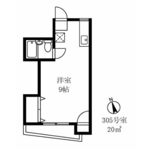 1R Mansion in Gohongi - Meguro-ku Floorplan