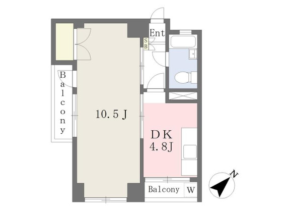 1DK Apartment to Rent in Yokohama-shi Nishi-ku Floorplan