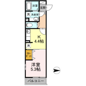 1K Apartment in Mejirodai - Bunkyo-ku Floorplan
