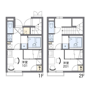 1K Apartment in Tokubo - Kurashiki-shi Floorplan