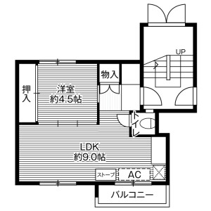 1LDK Mansion in Miyanosawa 3-jo - Sapporo-shi Nishi-ku Floorplan