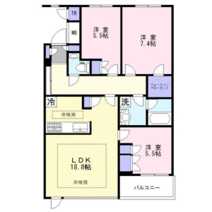 3SLDK Mansion in Kamimeguro - Meguro-ku Floorplan
