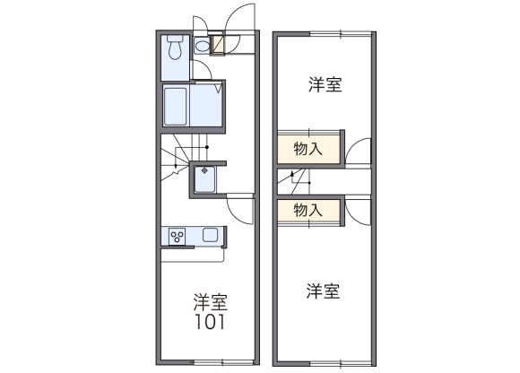 2DK Apartment to Rent in Osato-gun Yorii-machi Floorplan