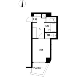 1K Mansion in Shimochiai - Shinjuku-ku Floorplan