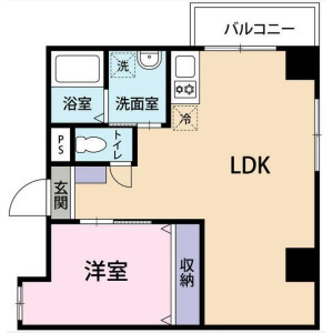 1LDK Mansion in Ishikawacho - Yokohama-shi Naka-ku Floorplan