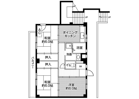 3DK Apartment to Rent in Fujisawa-shi Floorplan