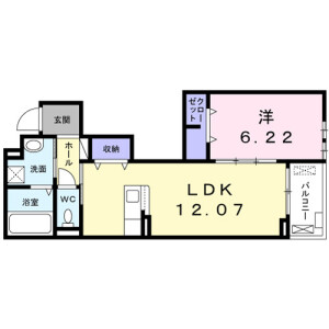 1LDK Apartment in Zushi - Takatsuki-shi Floorplan