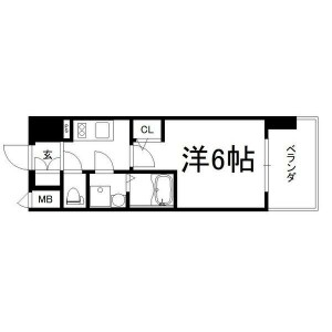 1K Mansion in Saiwaicho - Osaka-shi Naniwa-ku Floorplan