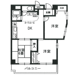 3DK Mansion in Ojihoncho - Kita-ku Floorplan