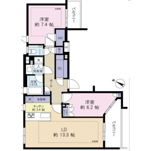 2LDK {building type} in Shirokanedai - Minato-ku Floorplan