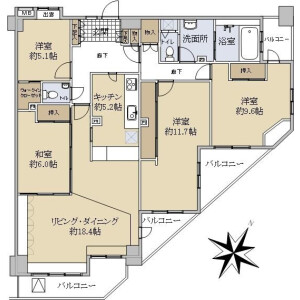 4LDK Mansion in Kamiikebukuro - Toshima-ku Floorplan
