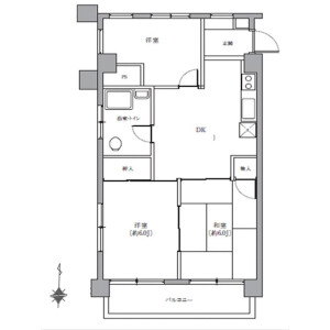 3DK Mansion in Shimomeguro - Meguro-ku Floorplan
