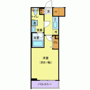 1K Mansion in Tsutsumidori - Sumida-ku Floorplan