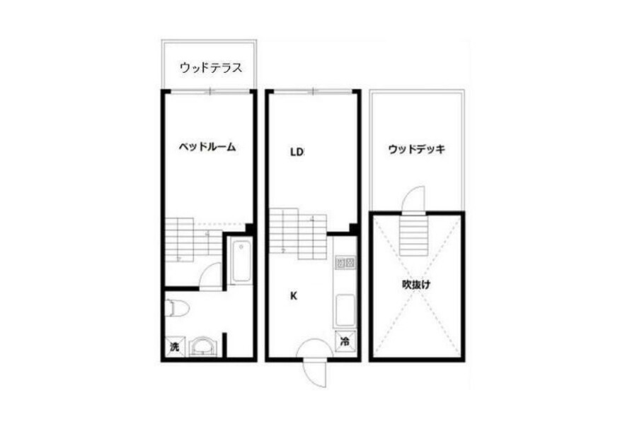 1LDK Terrace house to Rent in Ota-ku Floorplan