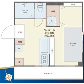 1R {building type} in Megurohoncho - Meguro-ku Floorplan