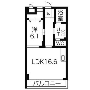 1LDK Mansion in Sorocho - Nagoya-shi Mizuho-ku Floorplan