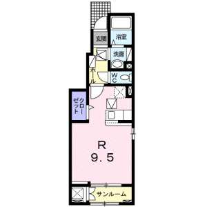 1R Apartment in Nakamachi - Setagaya-ku Floorplan