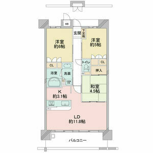 3LDK Mansion in Nippombashi - Osaka-shi Chuo-ku Floorplan
