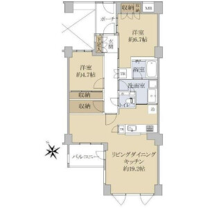 2LDK {building type} in Tamagawa - Setagaya-ku Floorplan