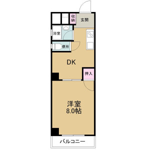 1DK Mansion in Osu - Nagoya-shi Naka-ku Floorplan