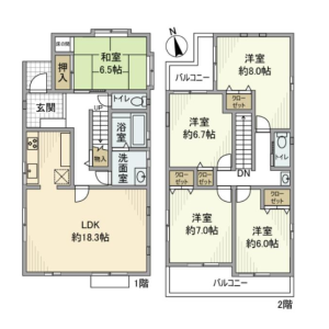 5LDK House in Kitakokubun - Ichikawa-shi Floorplan