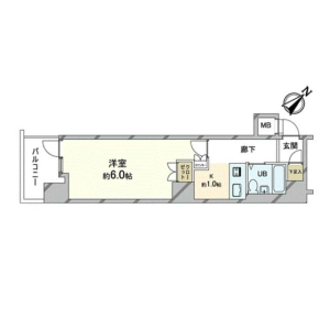 1K Mansion in Ebisu - Shibuya-ku Floorplan