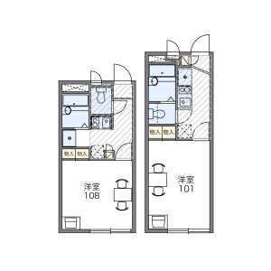 1K Apartment in Niizominami - Toda-shi Floorplan