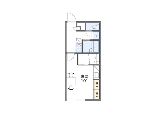 1K Apartment to Rent in Sapporo-shi Toyohira-ku Floorplan