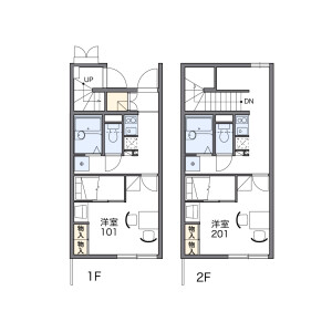 1K Apartment in Chuo - Ina-shi Floorplan