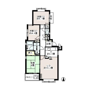 3LDK Mansion in Numabukuro - Nakano-ku Floorplan