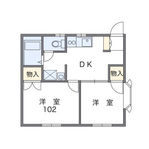 2DK Mansion in Takakura - Fujisawa-shi Floorplan