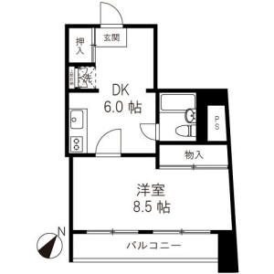 1DK {building type} in Shiba(4.5-chome) - Minato-ku Floorplan